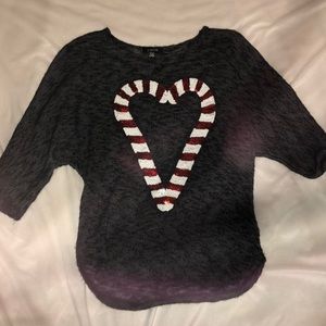 Black Christmas cropped sweater